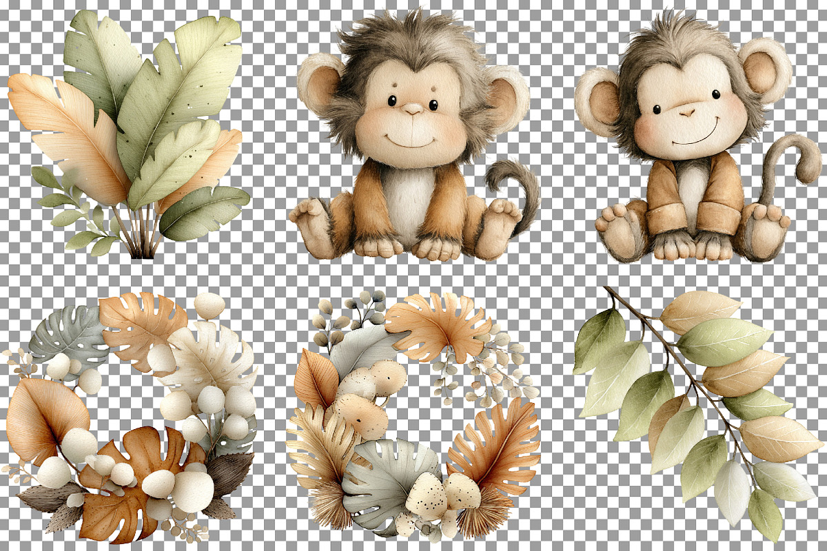 Safari animals watercolor clipart, an Illustration by Sublimation Artist (Photo 4 of 7)