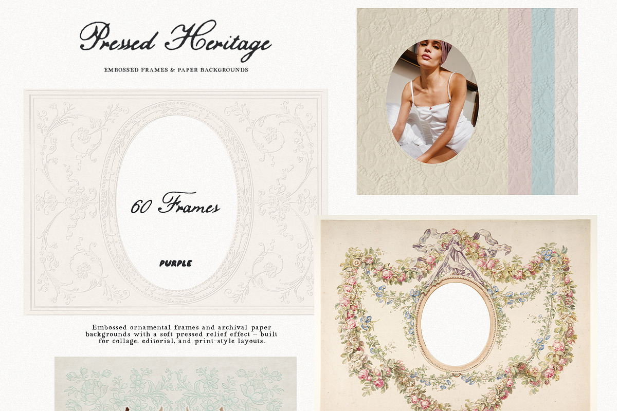 Vintage Embossed Papers & Frames, a Texture Graphic by Purple (Photo 14 of 19)