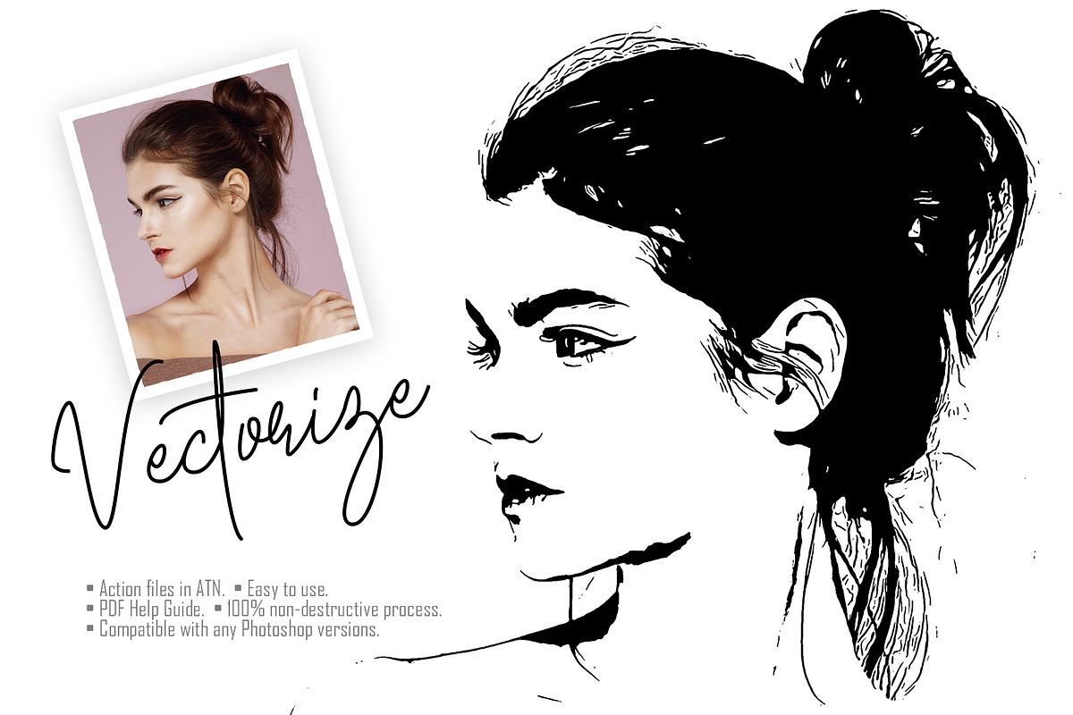 Vectorize Photo Effect, an Action Add-On by DesignCave