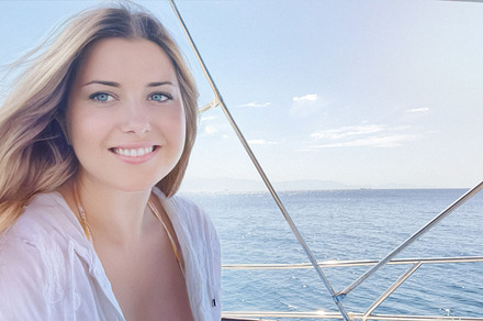 Woman enjoying the sea on a yacht boat, beach lifestyle in summe, a Person Photo by Anneleven