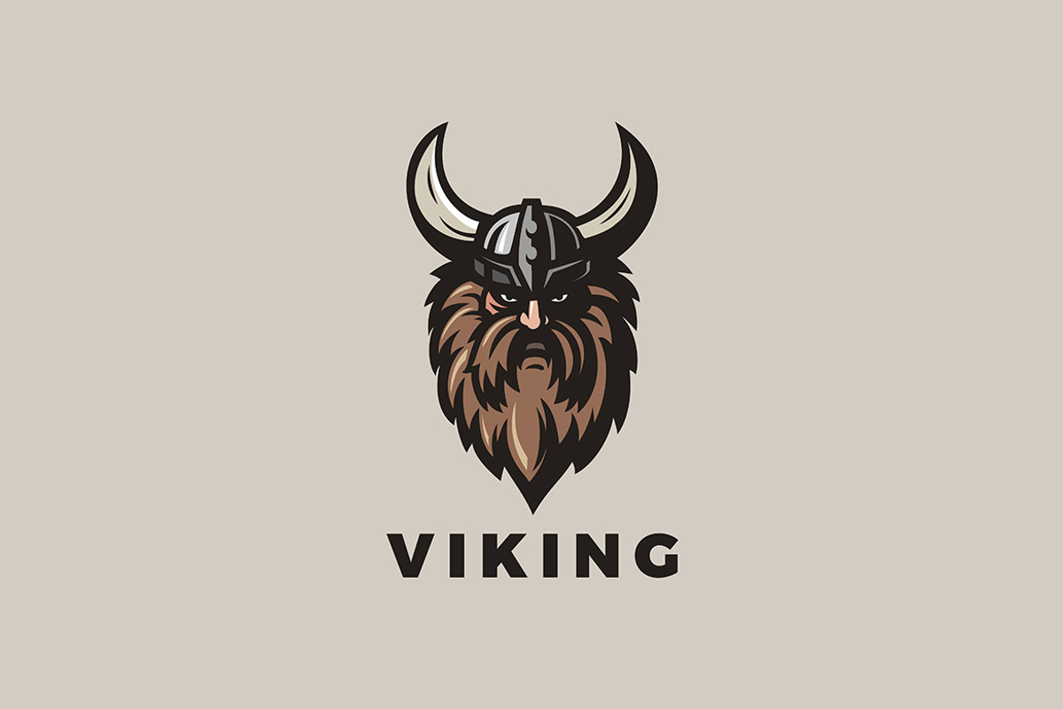 Viking Head Helmet Logo, a Branding & Logo Template by Cyritron