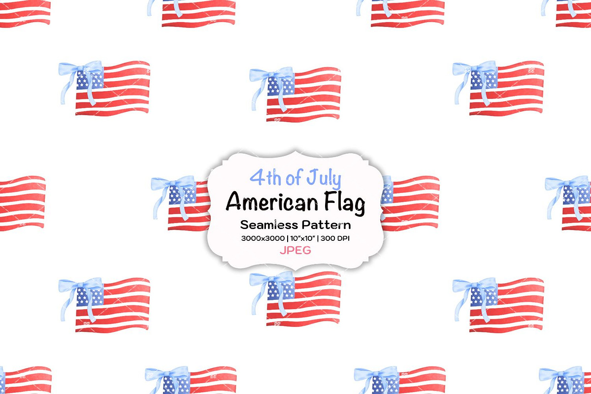 Preppy American Flag Seamless File, a Pattern Graphic by KisbyArt (Photo 1 of 3)