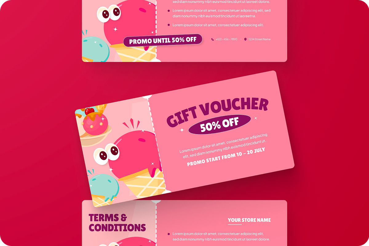 Ice Cream Gift Voucher, a Print Template by MMPixelCraft (Photo 4 of 4)