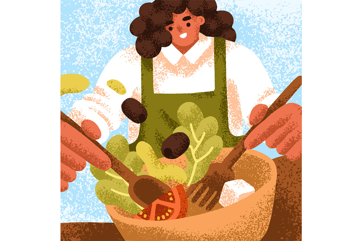Mediterranean food cards set, a Food Illustration by Good Studio (Photo 3 of 9)