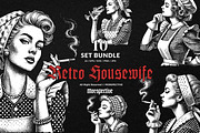 10 Bundle Dark Art Retro Housewife, an Illustration by Morspective (Thumbnail 1 of 7)
