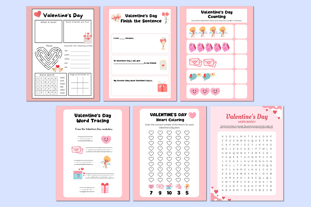 Valentine’s Day Activity Book, a Stationery Template by Shumaya (Photo 3 of 4)