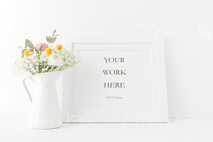 Landscape frame mockup - floral 8x10
