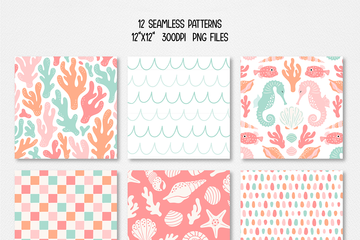 Summer Digital Paper, Ocean Theme, a Pattern Graphic by Paper Starr Studio (Photo 2 of 3)