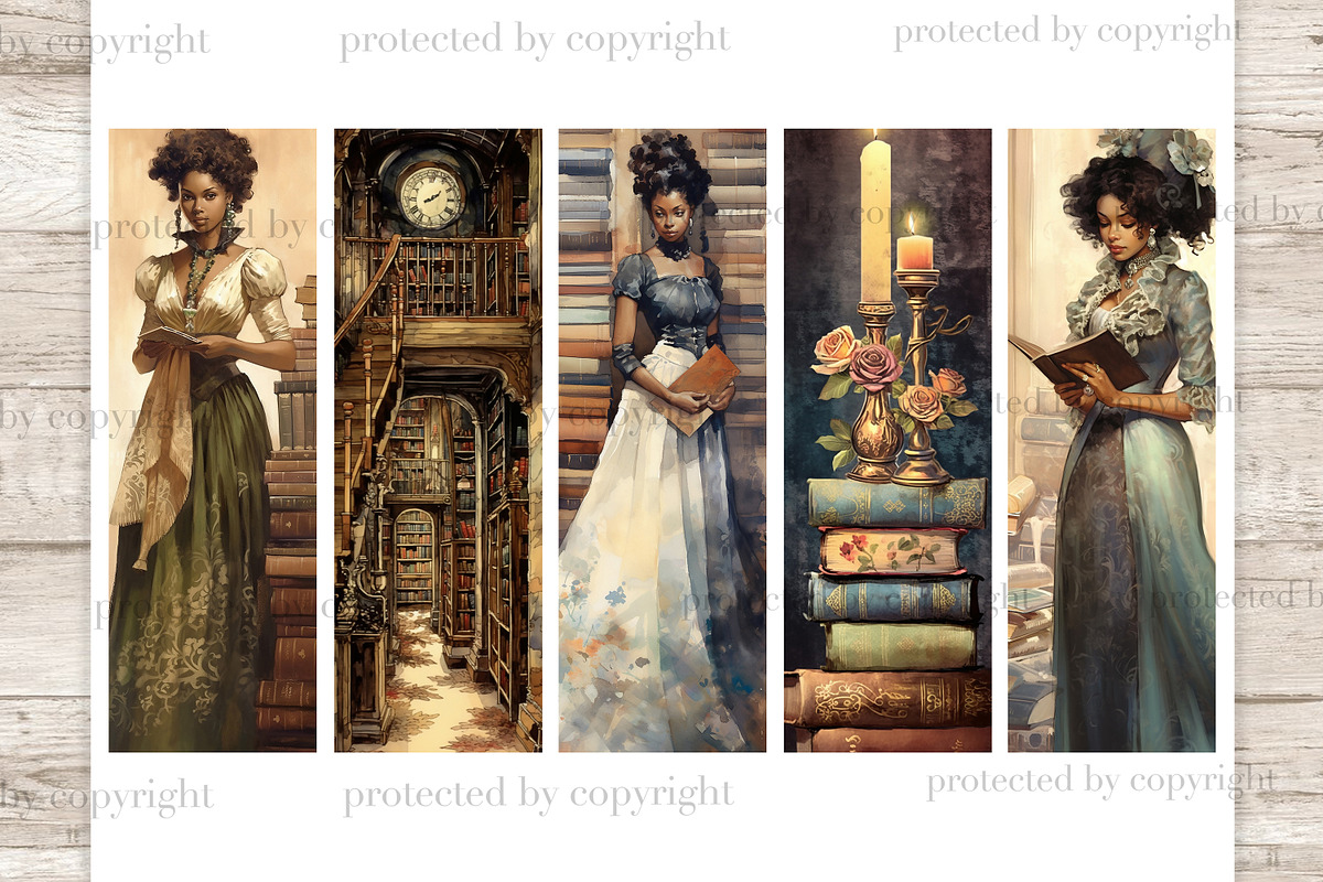 Victorian Library Bookmarks Bundle, a Person Illustration by GlamArtZhanna (Photo 2 of 3)
