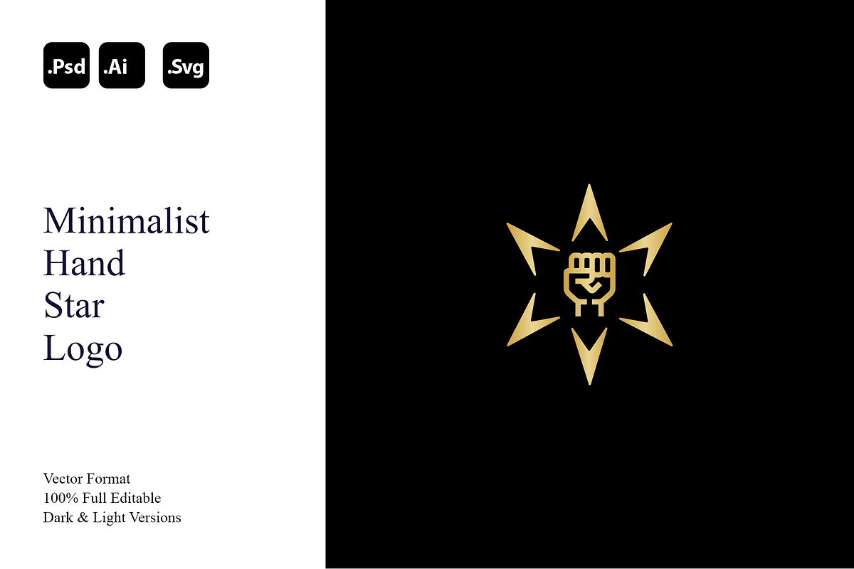 Minimalist Hand Star Logo, a Branding & Logo Template by Luxury Logos (Photo 1 of 4)