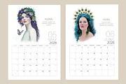 2026 Printable Calendar Goddesses, a Decorative Illustration by La Inspiratriz (Thumbnail 3 of 8)