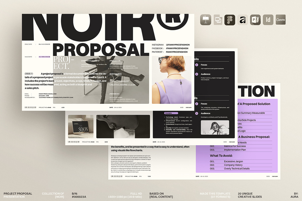 Minimalist Project Proposal Template, a Presentation Template by ArtisanaAura (Photo 1 of 15)