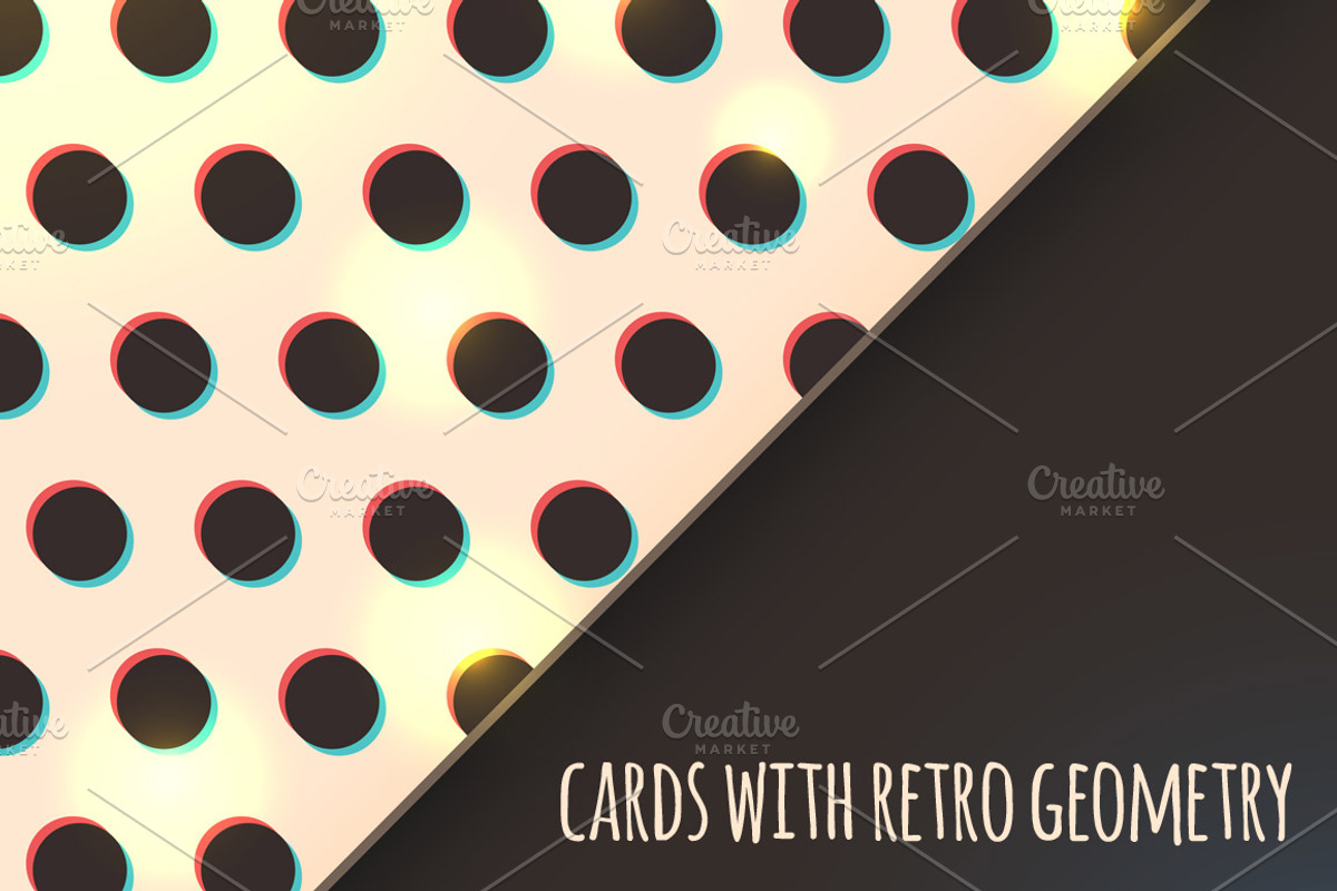 Cards with retro geometry, a Card Template by nenochka (Photo 1 of 2)