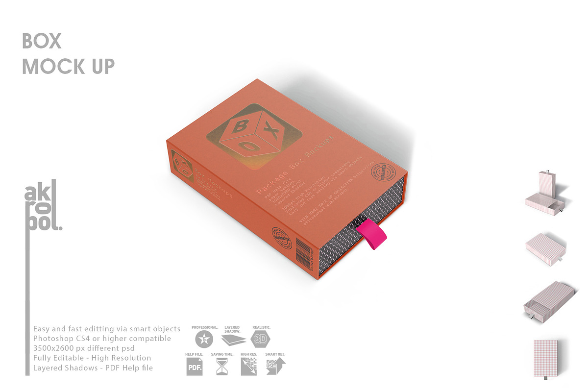 Box Mock Up, a Packaging Mockup by akropol (Photo 7 of 8)