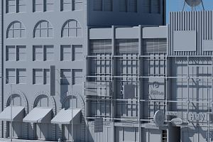 3D Commercial Building Facade 07