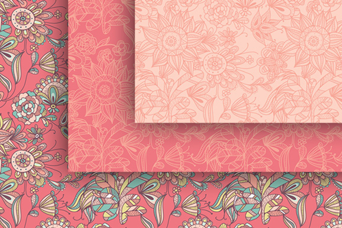 Floral romantic papers pack preview 4