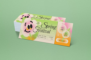 Green Gradient Spring Ticket