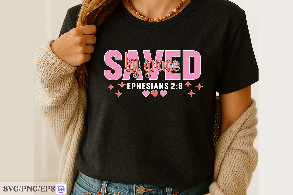 Saved by Grace SVG | Ephesians 2:8, a Graphic by mh_arif (Photo 2 of 2)
