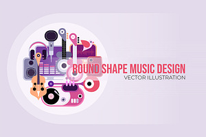 Round Shape Musical Vector Design, a Decorative Illustration by danjazzia