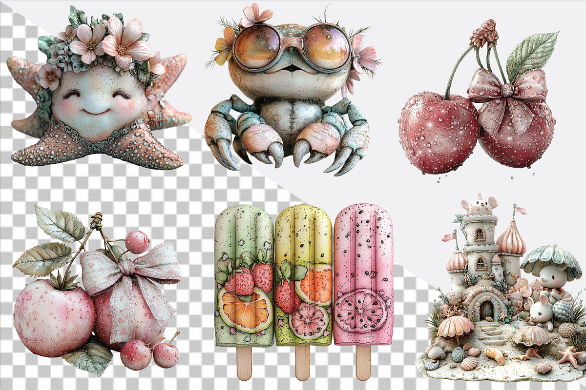 Whimsical Summer Clipart Bundle., an Illustration by SVGArt (Photo 5 of 9)