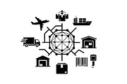 Logistics Hub Silhouette Set, a Graphic by hafijul (Thumbnail 3 of 14)