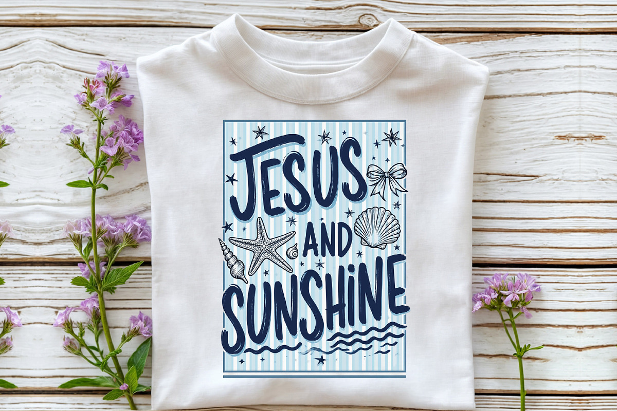 Jesus and Sunshine Summer Beach PNG, a Seasonal Illustration by Sublimation Artist (Photo 3 of 9)
