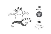 Weird Cat Comic Prints, an Illustration by Anastasiya Klempach (Thumbnail 1 of 13)