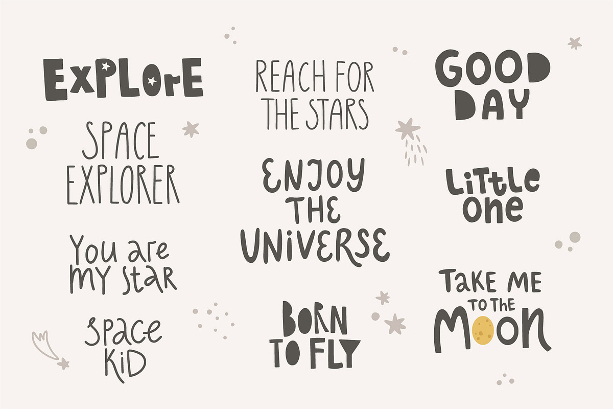Space Journey Kids clipart set, an Illustration by Leysan Shayak (Photo 8 of 10)