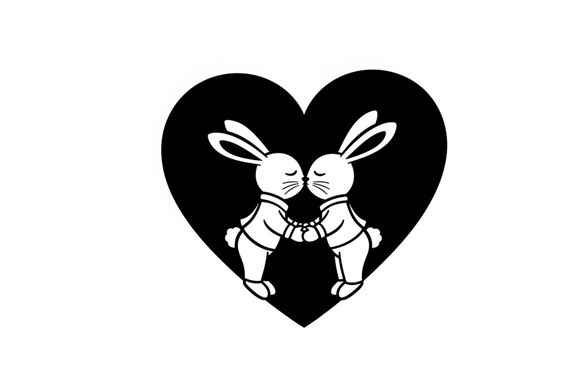 Cute Bunny Love Silhouette Icons, an Illustration by Creativeshirt (Photo 14 of 51)