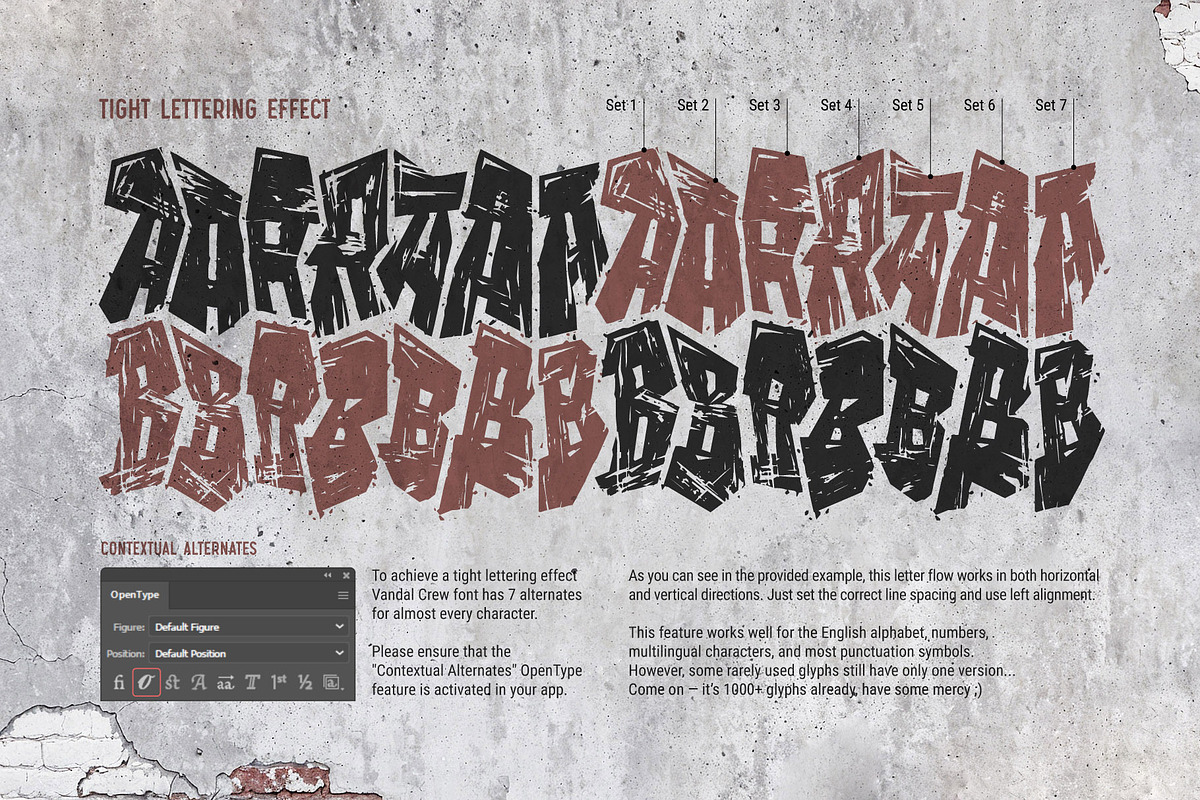 Vandal Crew Creative Lettering Font, a Symbol Font by Gleb Guralnyk (Photo 11 of 13)