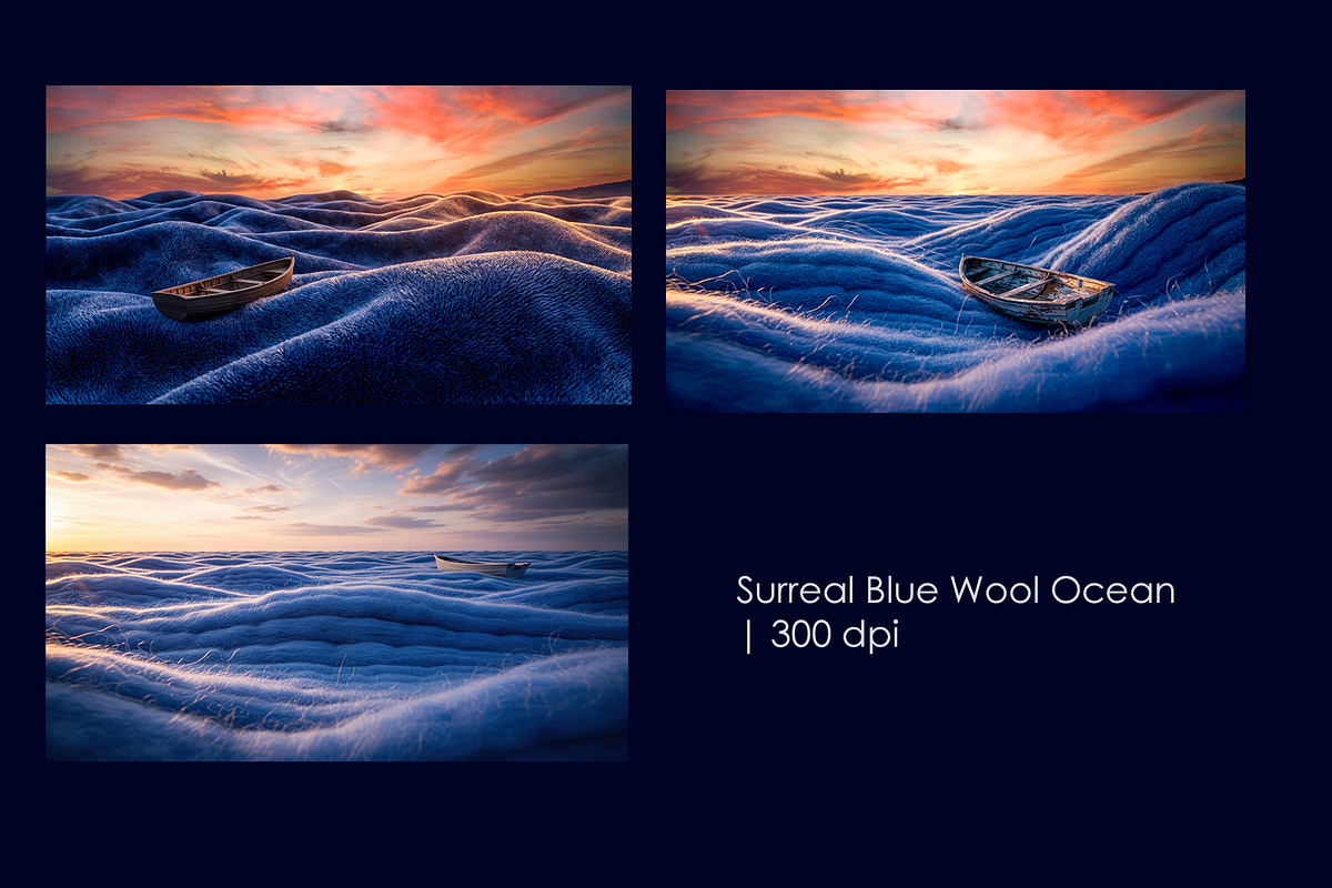 Surreal Blue Wool Ocean, an Object Illustration by StockVerse Creative (Photo 1 of 4)