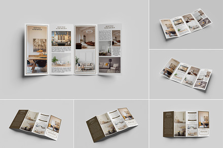 Quadruple Fold Brochure Mockup, an Advertising Mockup by Rezaandika97