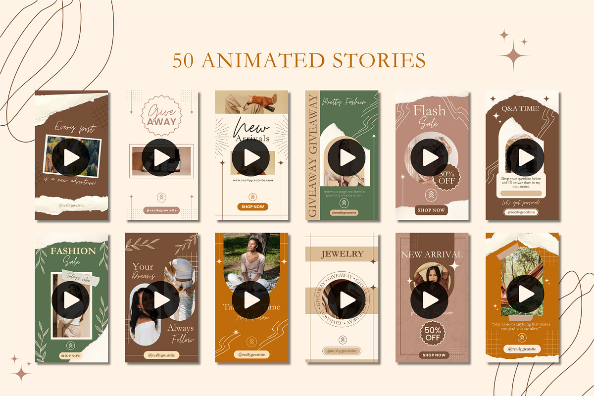 50 Animated Stories Canva Template, a Templates & Theme by ...