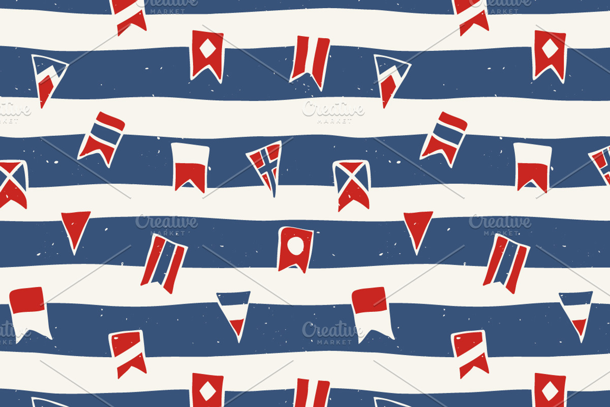 16 Nautical Retro Patterns & Borders, a Pattern Graphic by Adiemus (Photo 7 of 13)