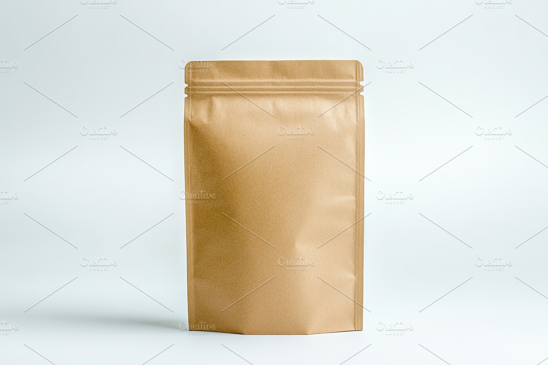 Craft brown bag packaging with ziplock, a Background Photo by AlyaAnd