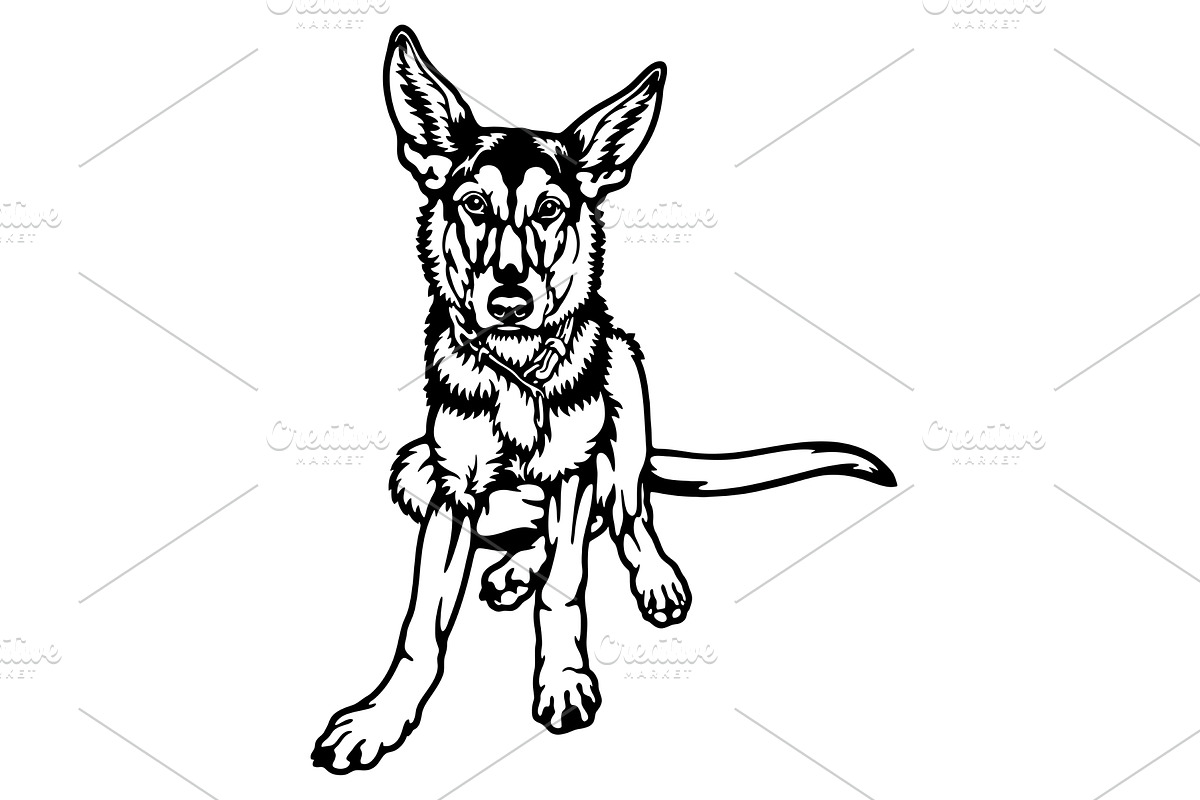 puppy German Shepherd Dog Breed -, an Animal Illustration by Digital-Clipart