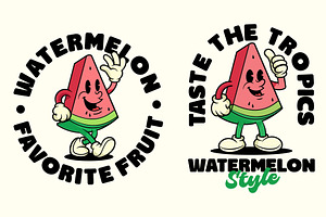 Retro Watermelon Character