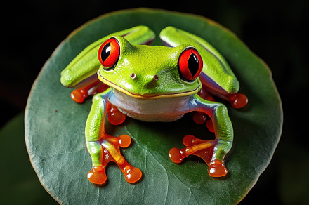 A Vibrant Red-Eyed Tree Frog, an Animal Photo by Virgo Studio
