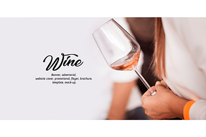 Rose Wine Glass - Banner Vector 011