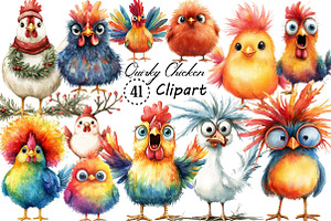 Whimsical Funny & Quirky Chicken PNG, an Illustration by Creative Art