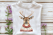 Quirky Christmas Reindeer Clipart, an Illustration by CraftArtStudio (Thumbnail 5 of 6)