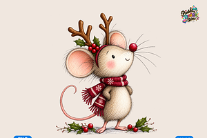 Whimsical Christmas Mouse