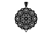 Black Floral Mandala Ornament png, a Decorative Illustration by balal (Thumbnail 3 of 3)