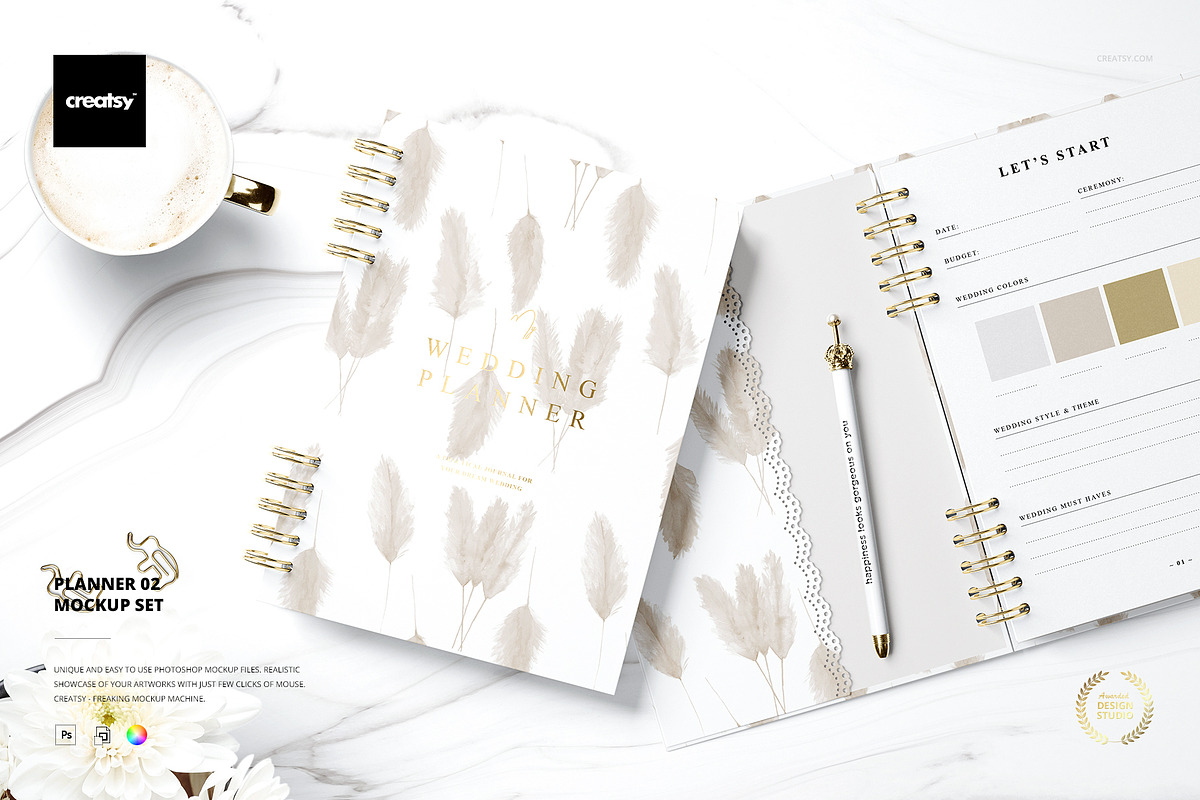 Planner Mockup Set 02, a Books & Magazine Mockup by creatsy5 (Photo 1 of 15)