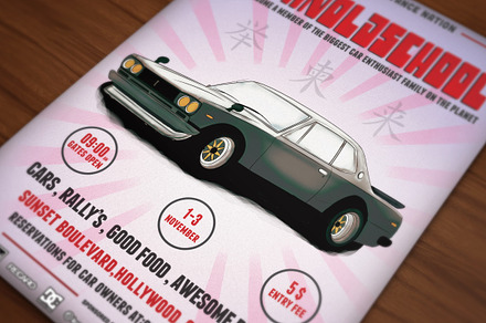 Retro Car Meeting Poster / Flyer II