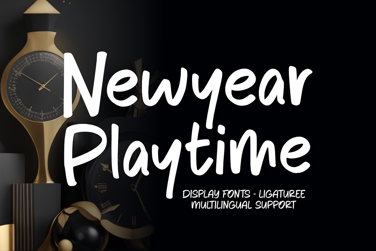 Newyear Playtime - Display, a Handwritten Font by Dumadistyle (Photo 1 of 9)