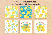 Lemon Party Patterns & Elements, a Food Illustration by KVIO (Thumbnail 2 of 6)