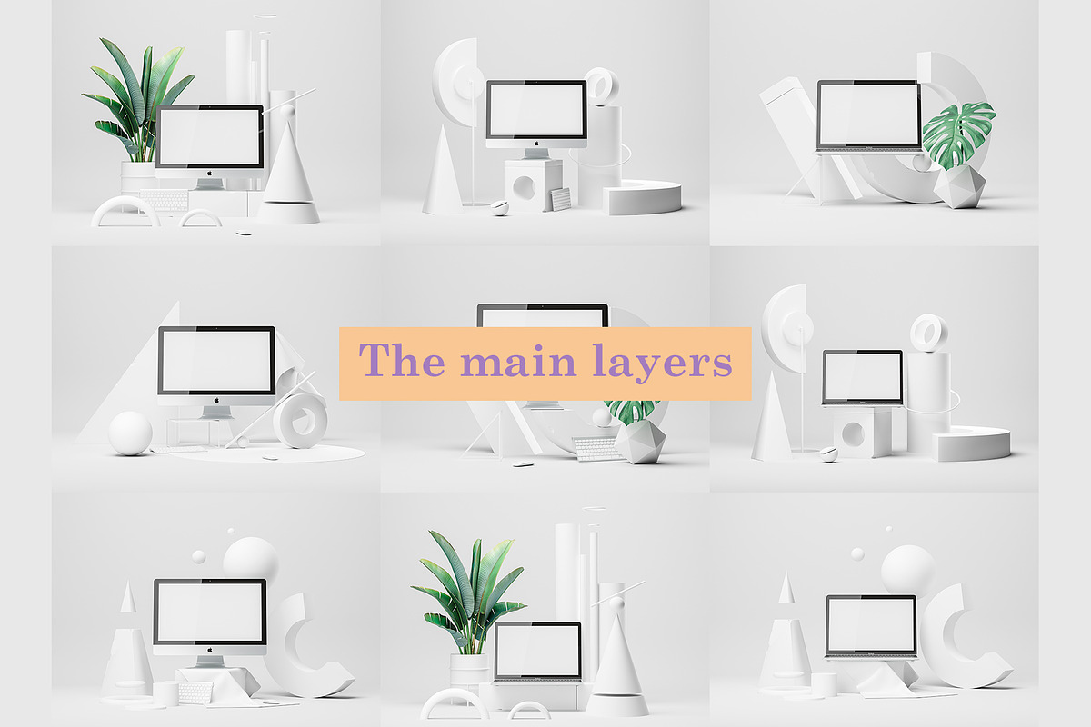 Abstract Color Mockup Set, a Mac Mockup by Best Pixels™ (Photo 3 of 12)