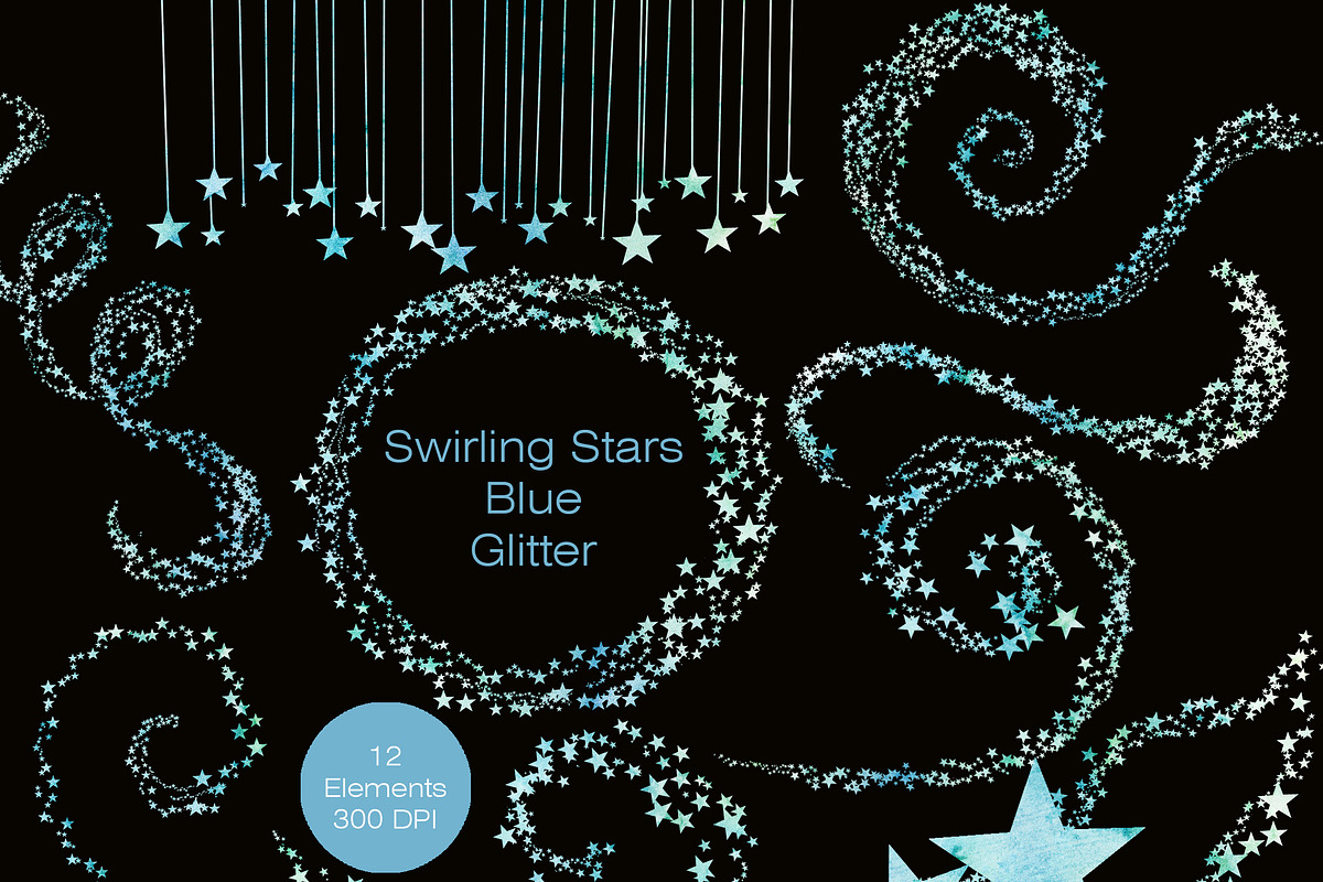 Teal & Mint Watercolor Star Clipart, an Illustration by ClipartBrat Graphics (Photo 4 of 5)