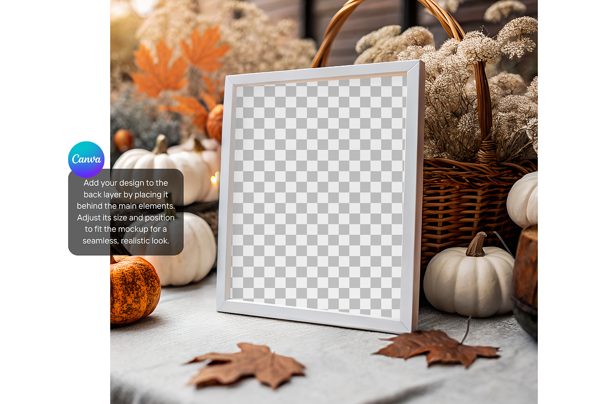 Rustic Autumn Frame Mockup on Table, a Product Mockup by MockupWizard (Photo 3 of 5)